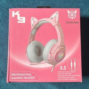 ONIKUMA K9 RGB Stereo Gaming Headset with Cat Ears for PS4, Xbox, PC and Switch